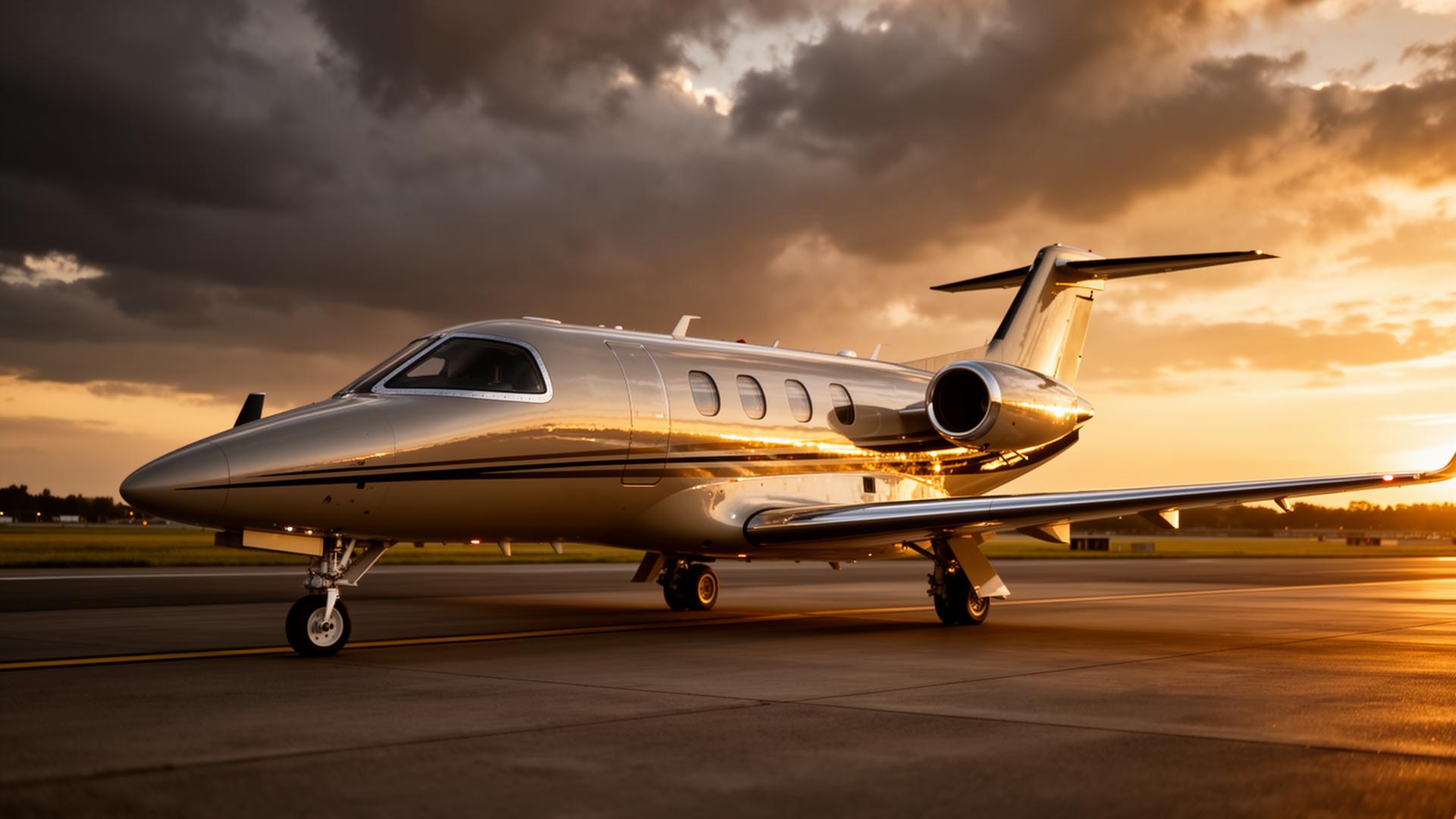 Citation M2 Gen3 at sunset on a private ramp
